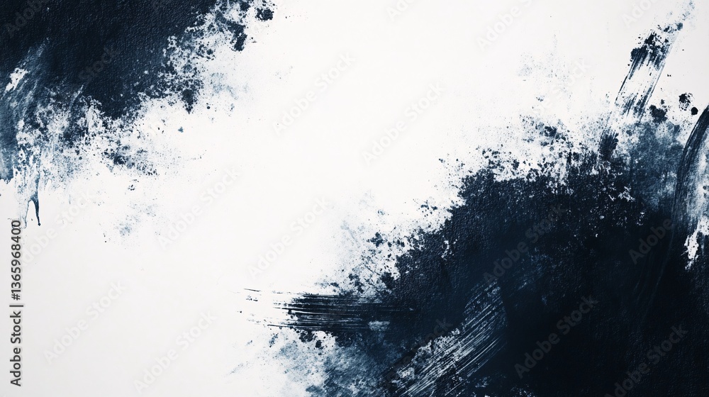 Aufkleber dark blue paint strokes creating dynamic composition on white background