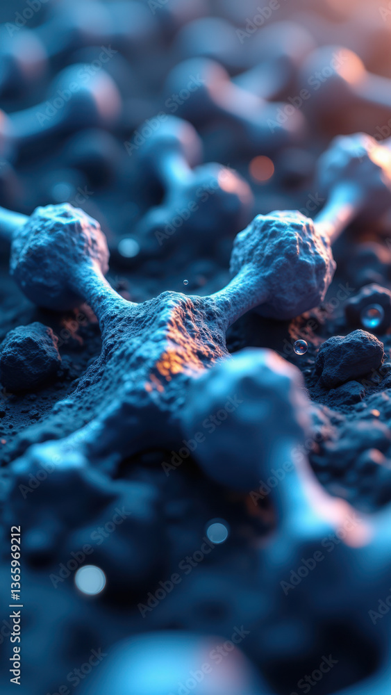Aufkleber high-resolution rendering of a crystal structure with a close-up view on magnesium glycinate molecul