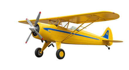 Isolated Yellow Biplane