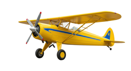 Isolated Yellow Biplane