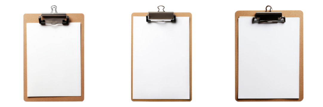 Clipboard isolated on transparent background. PNG ,Set of
