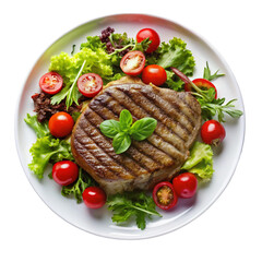 grilled meat with vegetables