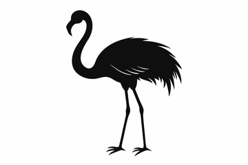 flamingo silhouette black vector