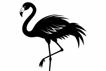 flamingo silhouette black vector