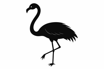 flamingo silhouette black vector