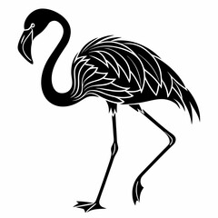 flamingo silhouette black vector