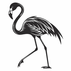 flamingo silhouette black vector