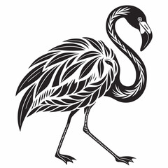 flamingo silhouette black vector