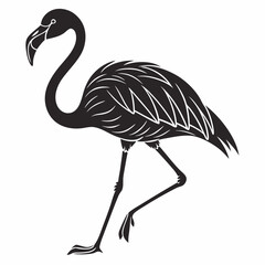 flamingo silhouette black vector