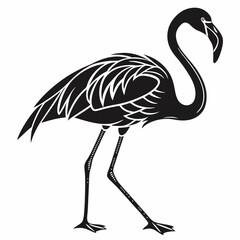 flamingo silhouette black vector
