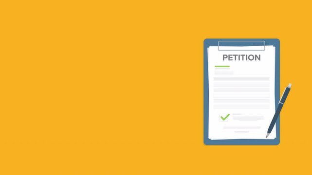 Petition concept. Collective public appeal document. Signing	