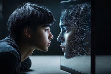 Exploring the concept of deep fake technology through self-representation.