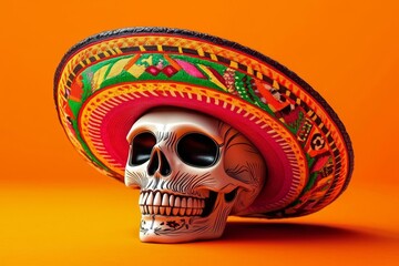 Celebrating Mexican culture with a skull wearing a sombrero.