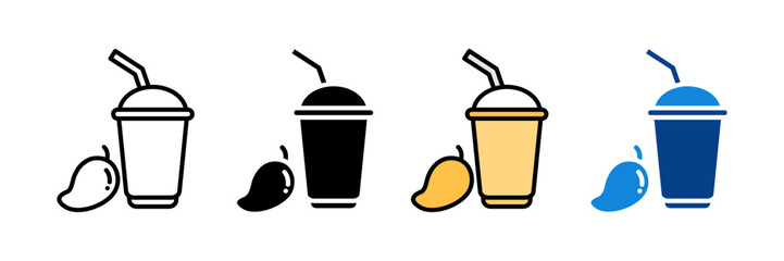 Smoothie Cup Icon Set Multiple Style Collection