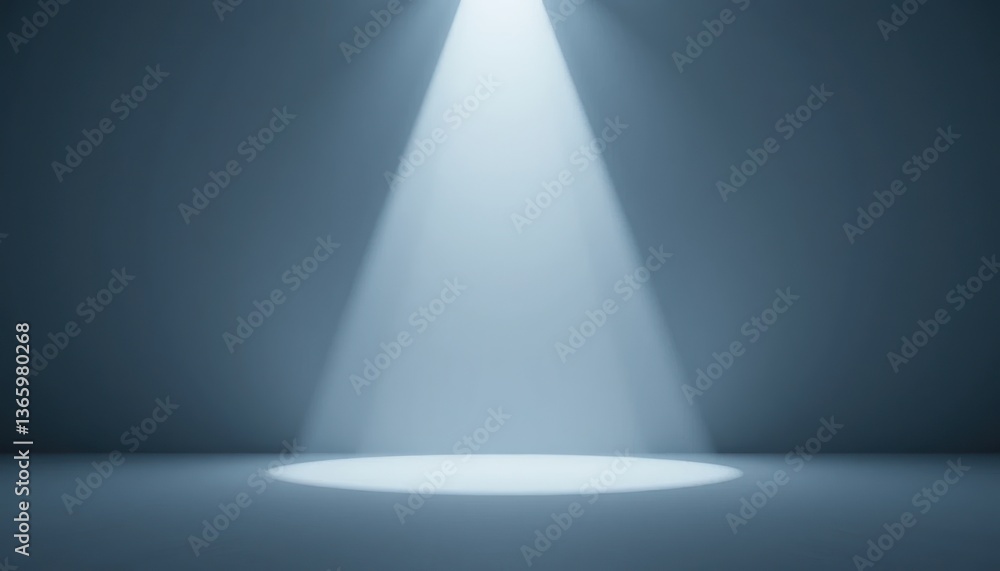 Poster illuminating stage performance studio space visual content dark environment centered viewpoint spotl
