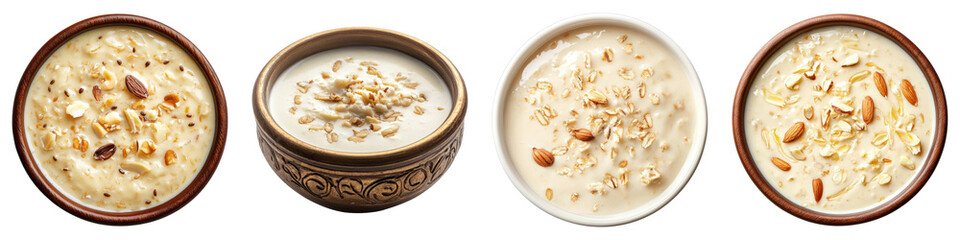 Kheer elegance isolated on transparent background. PNG ,Set of