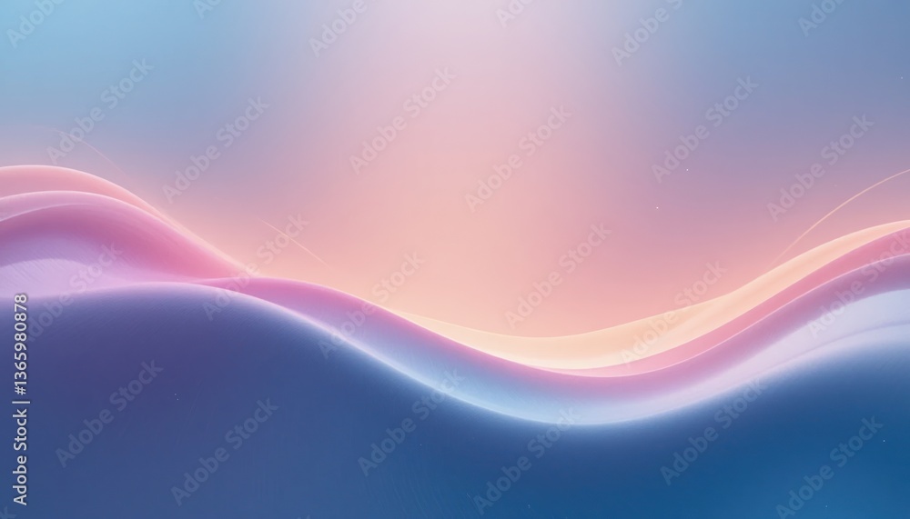 Poster serene abstract waves creating tranquil atmosphere digital art modern aesthetic soft color palette m