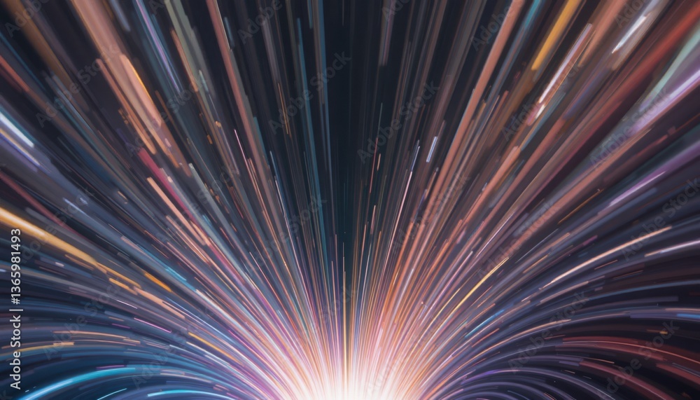 Poster dynamic light trails representing energy and motion abstract art digital creation colorful environme
