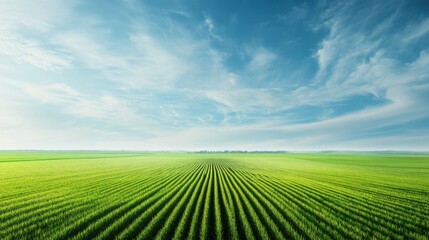 A futuristic AI powered agricultural drone monitoring crop health in a large field, vast farmland with real-time crop analysis and precision farming, Agricultural technology style