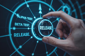 App or Software Development Testing Concept: Alpha Test, Beta Test, and Release Stages in Software Development Process