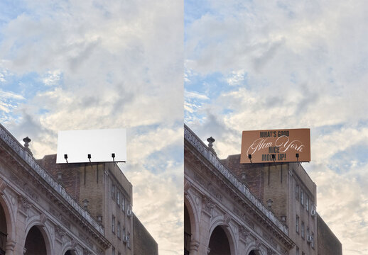NY Rooftop Billboard Mockup