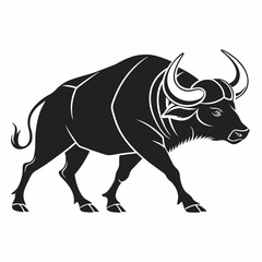 gaur black silhouette icon vector