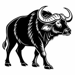 gaur black silhouette icon vector