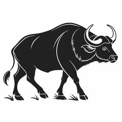 gaur black silhouette icon vector
