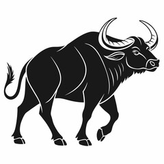 gaur black silhouette icon vector
