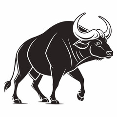gaur black silhouette icon vector