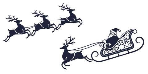 santa's sleigh silhouette