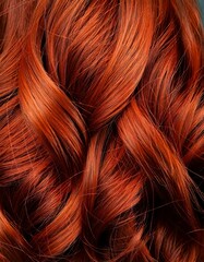 Naklejka premium Close-up of curly hair ,showcasing its rich texture, volume, and natural shine.