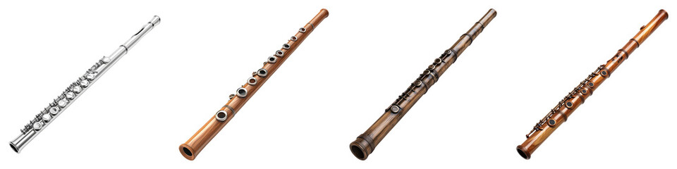 Fototapeta premium Pna flute isolated on transparent background. PNG ,Set of