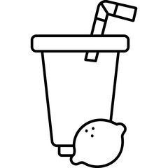 Detox Drink vector icon in line style