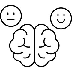 Positive Thinking vector icon in line style