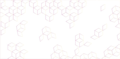 Obraz premium Abstract boxes background. Modern technology with Hexion mesh. Technology white background. Geometric rhombuses. Abstract tech. technical drawing. Hexagon background design,