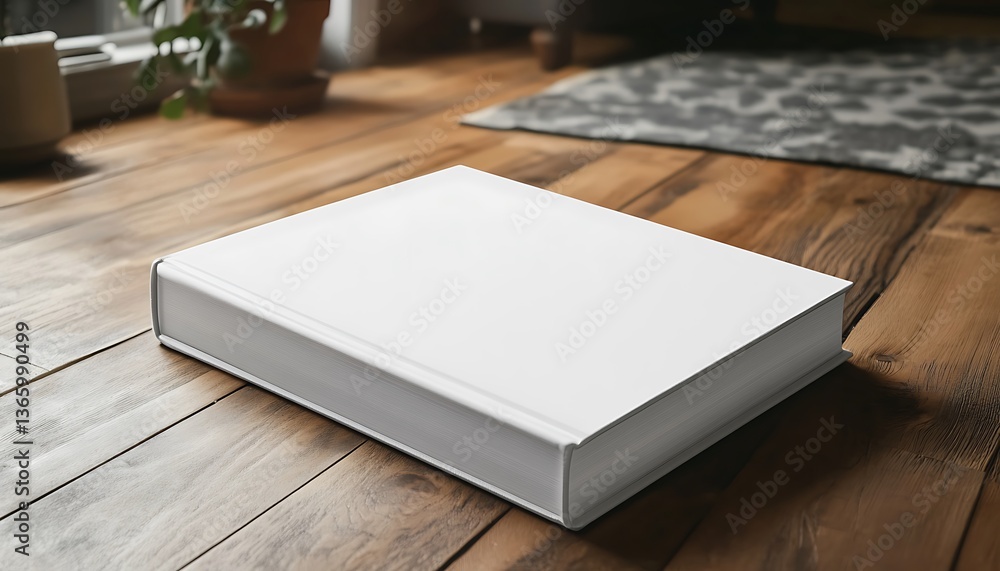 Canvas Prints blank white book mockup on grey background. 3d rendering