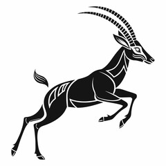 gazelle black silhouette icon vector