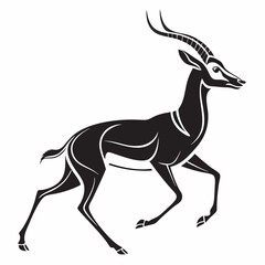 gazelle black silhouette icon vector