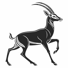 gazelle black silhouette icon vector