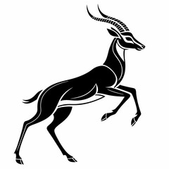 gazelle black silhouette icon vector