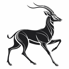 gazelle black silhouette icon vector