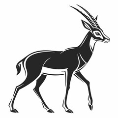 gazelle black silhouette icon vector
