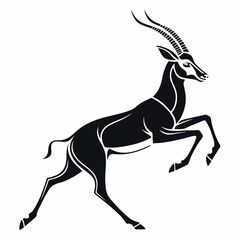 gazelle black silhouette icon vector