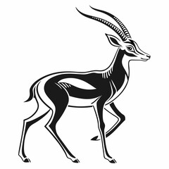 gazelle black silhouette icon vector