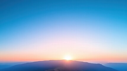 Serene Sunset over Mountain Range