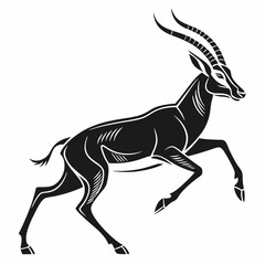 gazelle black silhouette icon vector