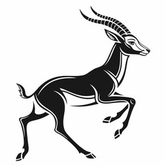 gazelle black silhouette icon vector