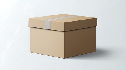 Opened and closed brown cardboard box on gray background. 3d rendering