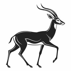 gazelle black silhouette icon vector